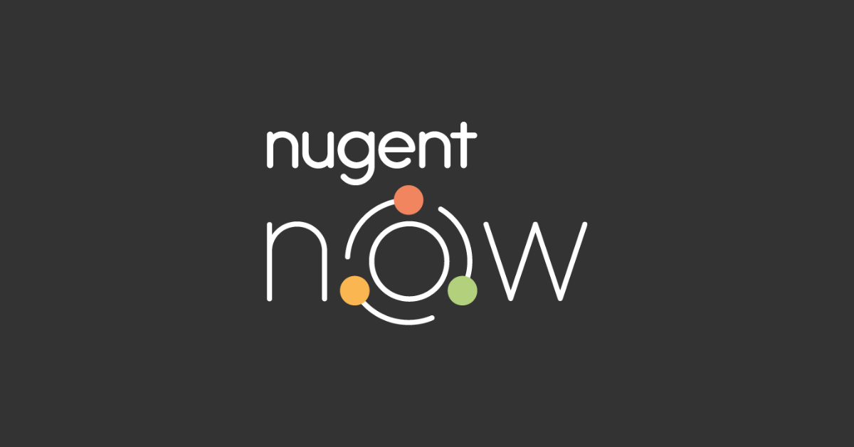 Nugent Now logo on a black background